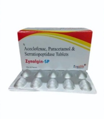 Aceclofenac Paracetamol Serratiopeptidase Tablet, Packaging Type : Box