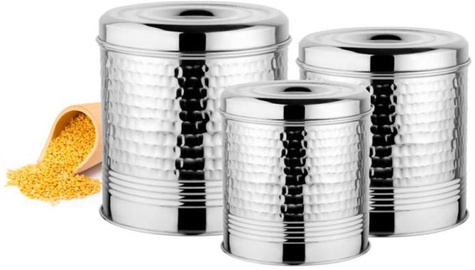 Stainless Steel Storage Containers, For Household Kitchens, Features : Fancy Premium Looking Utensils