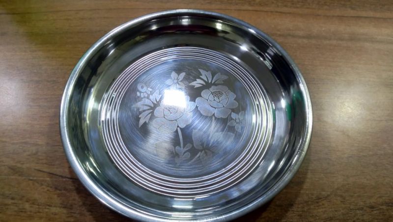 STAINLESS STEEL deep payal plate, Size : 6.0'' TO 10.0'' INCH