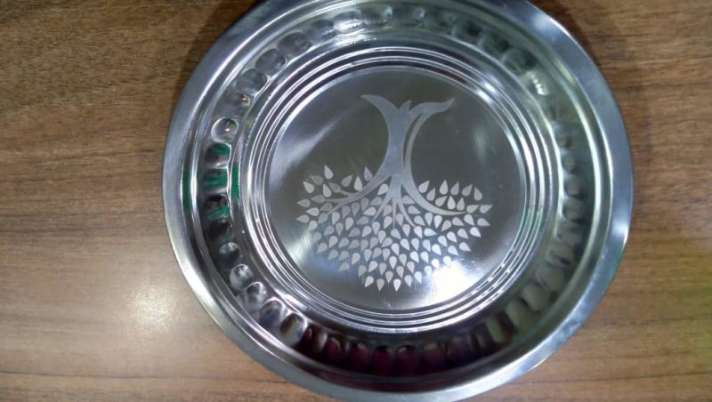 STAINLESS STEEL meenakshi plate, Size : 6.5'' TO 9.5'' INCH