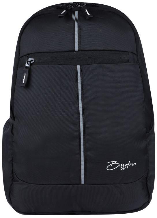 Black Reflector Laptop Backpack, Pattern : Plain