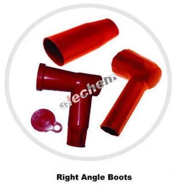 PVC Right Angle Boots, Color : Red