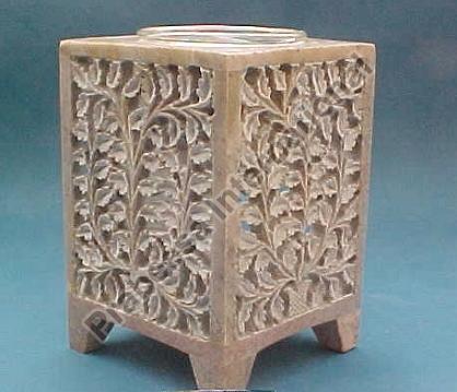 Tea Light Holder Carved Square, Size : Medium
