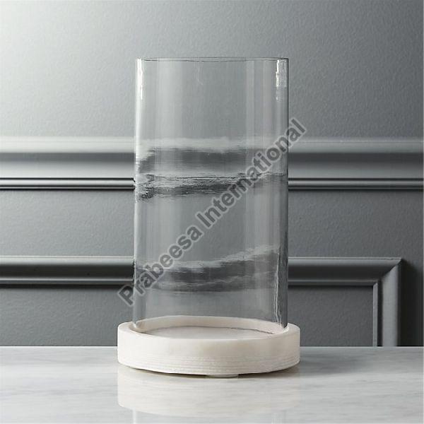 Marble glass Hurricane pillar Candle Holder, for Coffee Shop, Holiday Gifts, Home Decoration