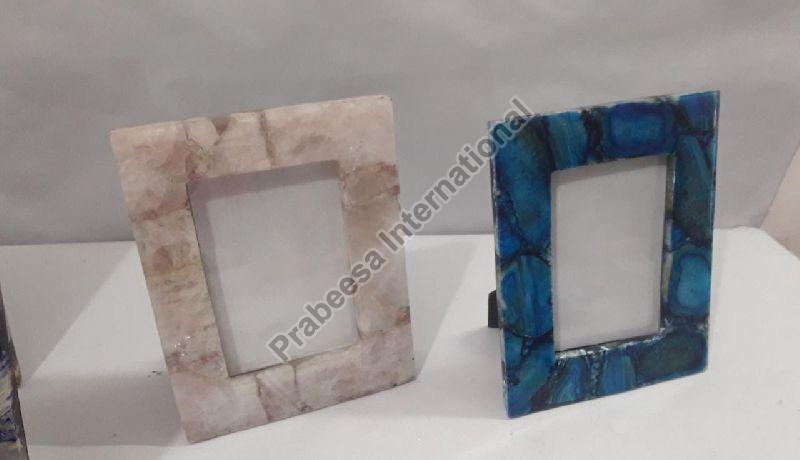 Semi precious stone photo frame, for Termite Proof, Stylish Look, Perfect Shape, Elegant Design, Frame Dimension : 7X9 Inch