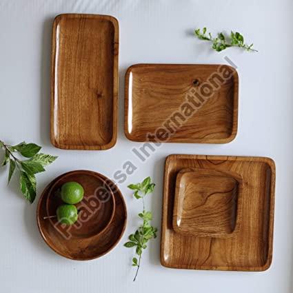 Wooden Platter Set, Size : Multisizes