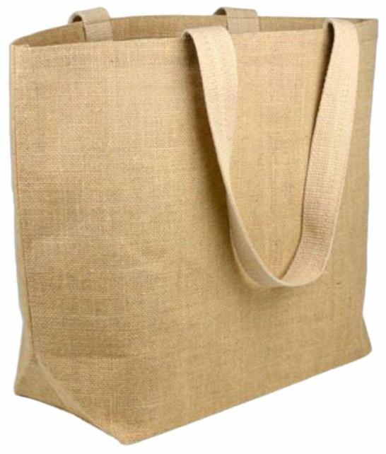 Brown Plain Jute Tote Bags, for Shopping Use, Closure Type : Open