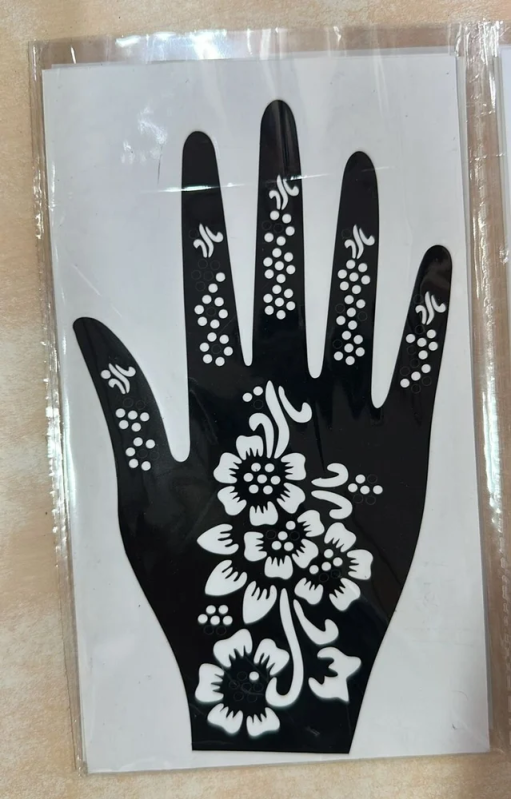Rubber Black Ladies Henna Stencil, for Parlour, Personal, Packaging