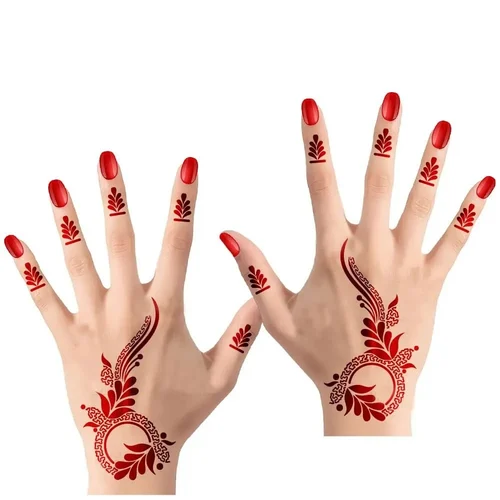 Red Premium Heena Mehndi Stencil, for Mehandi Design, Feature : Elegant ...