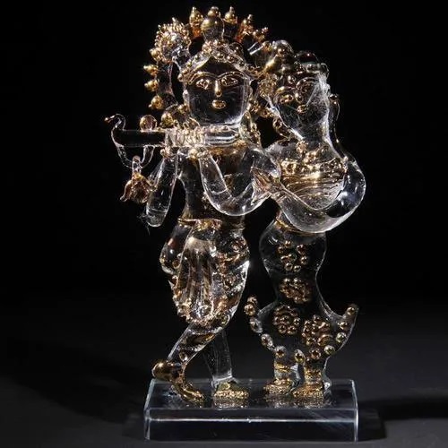 Radha Krishna Glass Statue