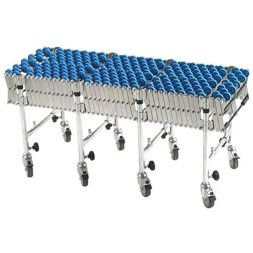 Blue Silver Aluminium Wheel Conveyor