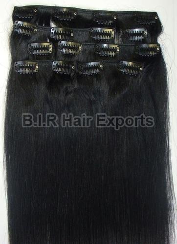 Clip In Black Hair Extension, for Parlour, Personal, Style : Straight