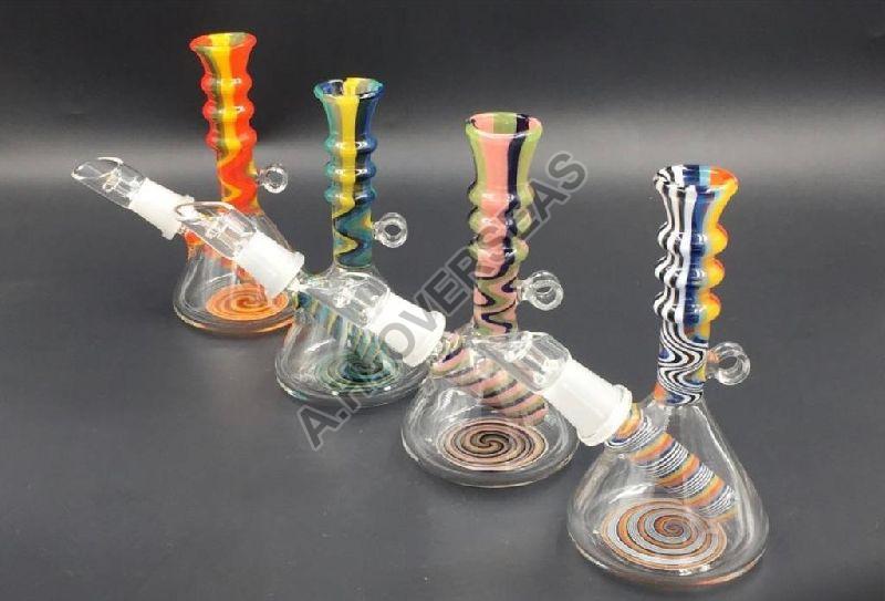 250gm glass smoking water pipe, Color : Blue, Pink-Brown