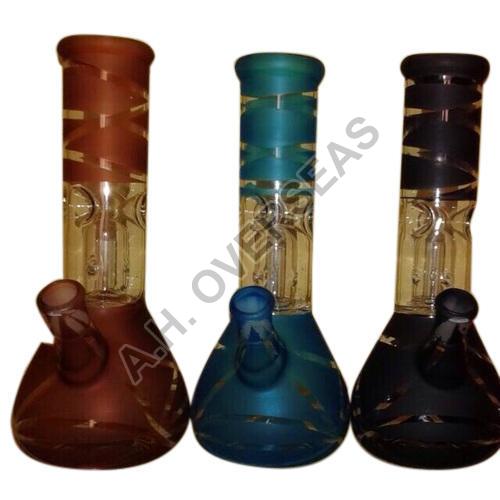 Coated Printed Glass Water Bong, Size : Standard