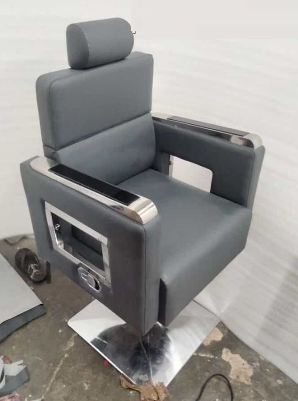 Plain Polished Metal Camera Cut Salon Chair, Size : Standard