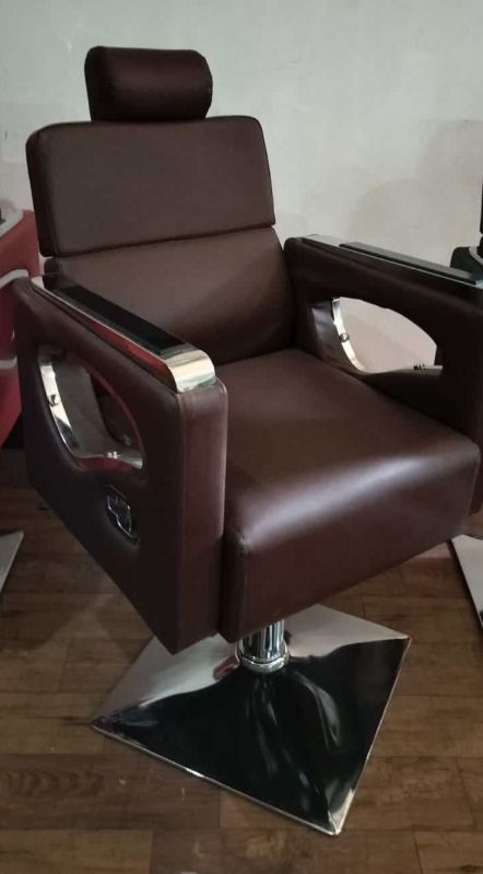 Plain Polished Metal Mayur Brown Salon Chair, Size : Standard