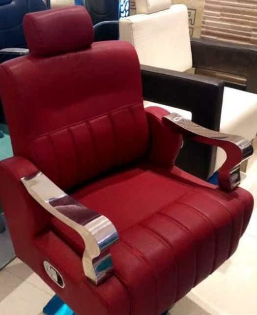 Plain Polished Metal Red EVA Salon Chair, Size : Standard
