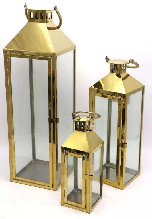 Polished Metal Lantern, For Wedding, Decoration, Technics : Hand Made