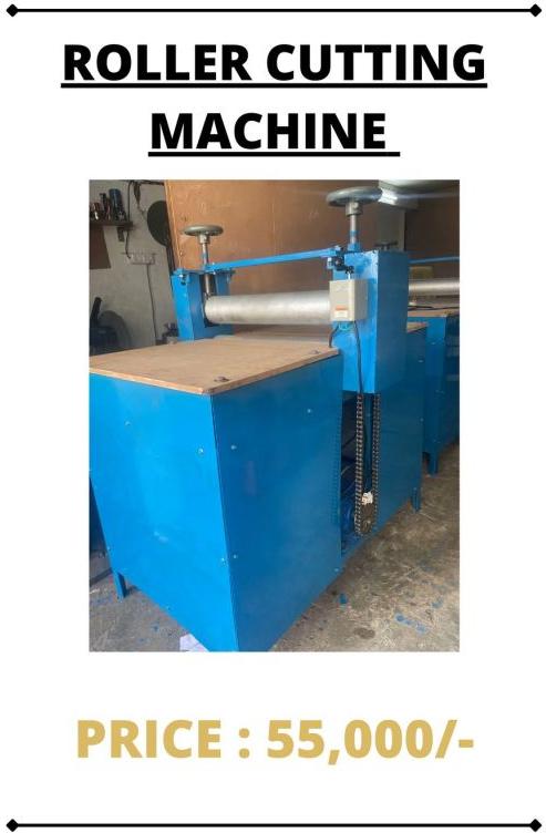 Sky Blue Electric Semi Automatic Coated Mild Steel Roller Cutting Machine, for Industrial