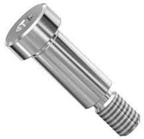 Shiny-silver Round Coated Stainless Steel Shoulder Screw, Pattern : Plain