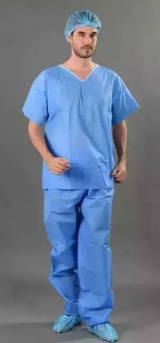 Medical Blue Scrub, for Clinical, Hospital, Feature : Anti-Wrinkle, Easily Washable, Fad Less Color