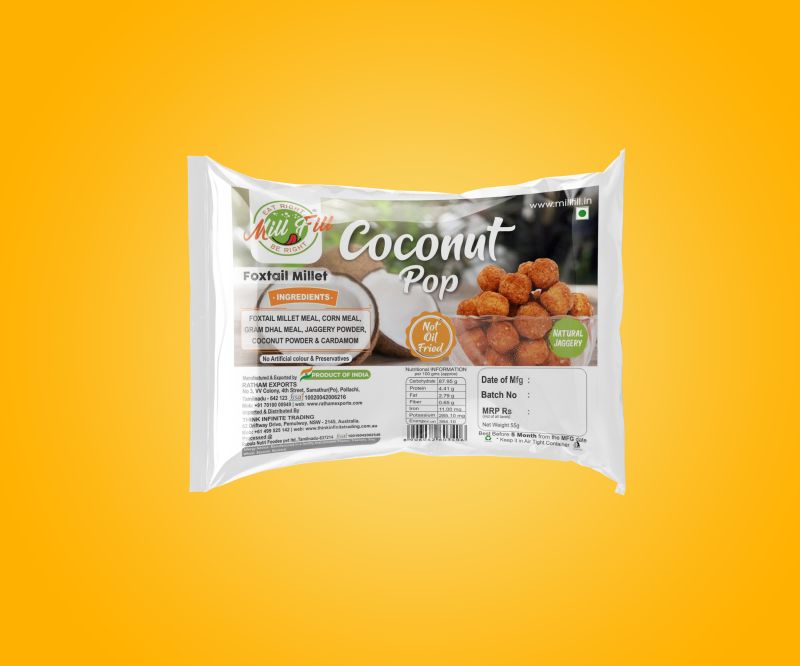Millfill Coconut Pop, Certification : FASSI Certified