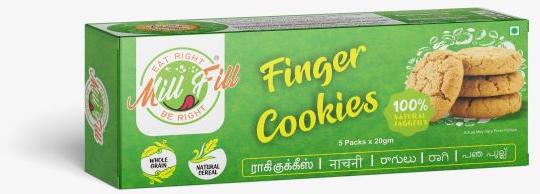 Crunchy Millfill Finger Millet Cookies, for Direct Consuming, Eating, Home Use, Certification : FSSAI Certified