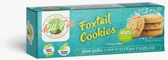 Crunchy Millfill Foxtail Millet Cookies, for Direct Consuming, Eating, Home Use, Certification : FSSAI Certified