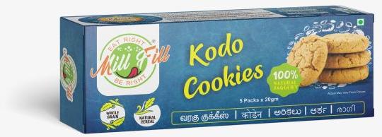 Soft Millfill Kodo Millet Cookies, for Direct Consuming, Eating, Home Use, Hotel Use, Certification : FSSAI Certified