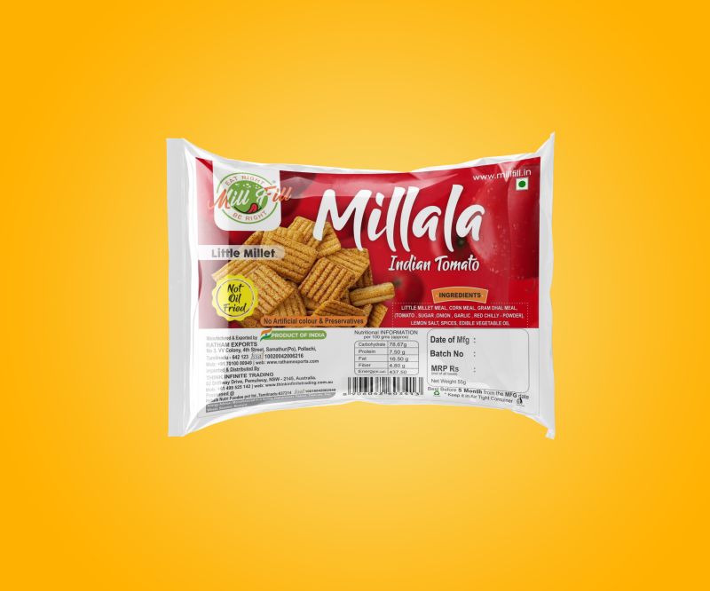 Millfill Millala Indian Tomato Cookies, for Direct Consuming, Eating, Home Use, Hotel Use, Certification : FSSAI Certified