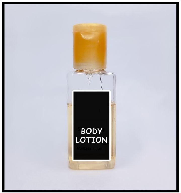 Yellow Liquid Body Lotion, for Parlour, Home, Feature : Skin Friendly, Rich Frangrance, Nourishing