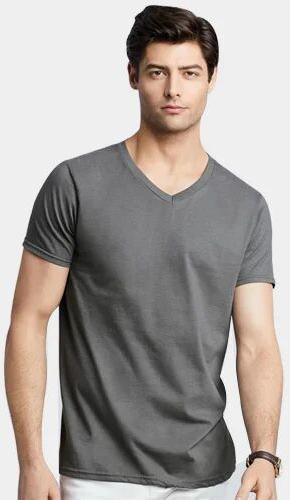 Plain Cotton Mens V Neck T-Shirt, Occasion : Casual Wear