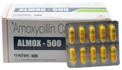 Almox Amoxicillin Capsule, Packaging Type : Box