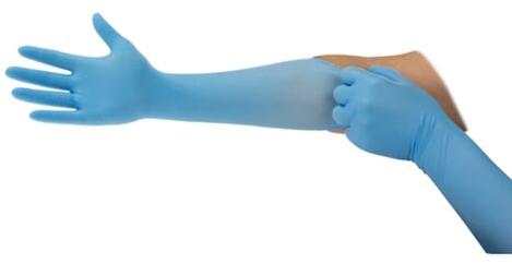 Nitrile Elbow Length Gloves, Color : Blue