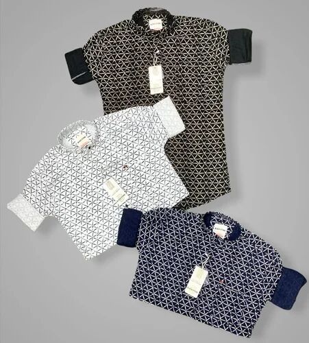 Men Designer Shirt, Pattern : Printed