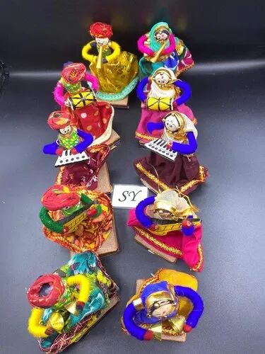 Wooden Rajasthani Musician Set, Color : Multi Color