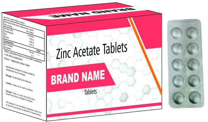Zinc acetate tablets