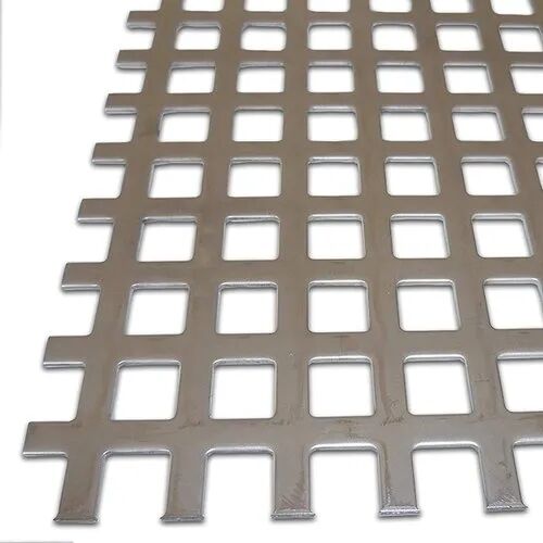 Indomesh Aluminium Square Perforated Sheet, for Industrial, Pattern : Plain