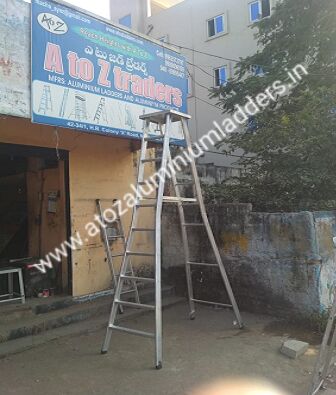 Aluminium Flat Step Self Supporting Ladders, for Industrial, Certification : ISI Certified