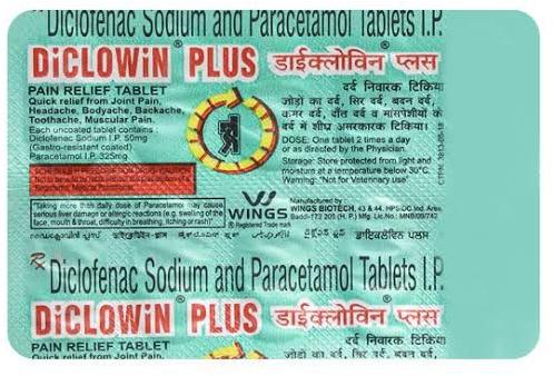 Diclofenac Sodium and Paracetamol Tablets, Packaging Type : Blister