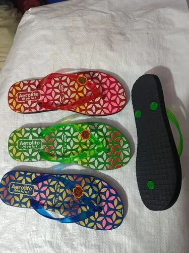 Rubber Printed casual slippers, Gender : Women