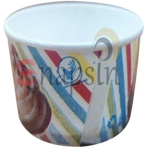 Paper Printed Ice Cream Cup, for Event, Size : 80mm x6 inch (Dia x Height)