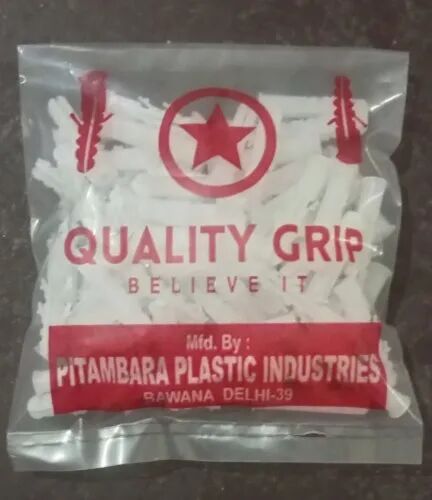Quality Grip 38mm Plastic Wall Plug, Color : White