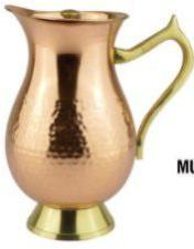 Cylindrical Mugalai Copper Jug, for Storing Water, Storing Capacity : 5-10ltr