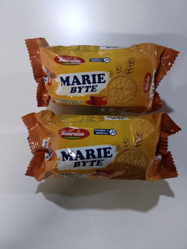 Sunraise Round Crunchy 33gm Marie Byte Cookies, For Eating, Home Use, Certification : Fssai Certified