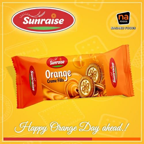 Sunraise Orange Cream Biscuits, Certification : FSSAI