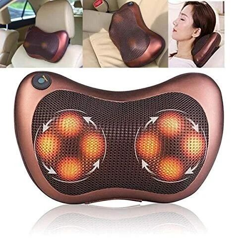Neck Massage Pillow, For Car Home, Color : Brown