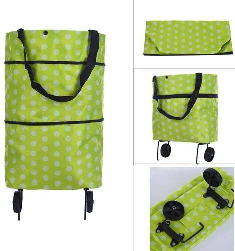 Printed Shopping Trolley Bags, Color : Green