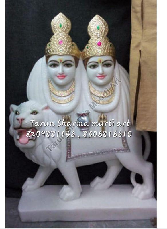 Marble Chamunda Mata Statue, for Temple, Shop, Office, Home, Size : Multisizes