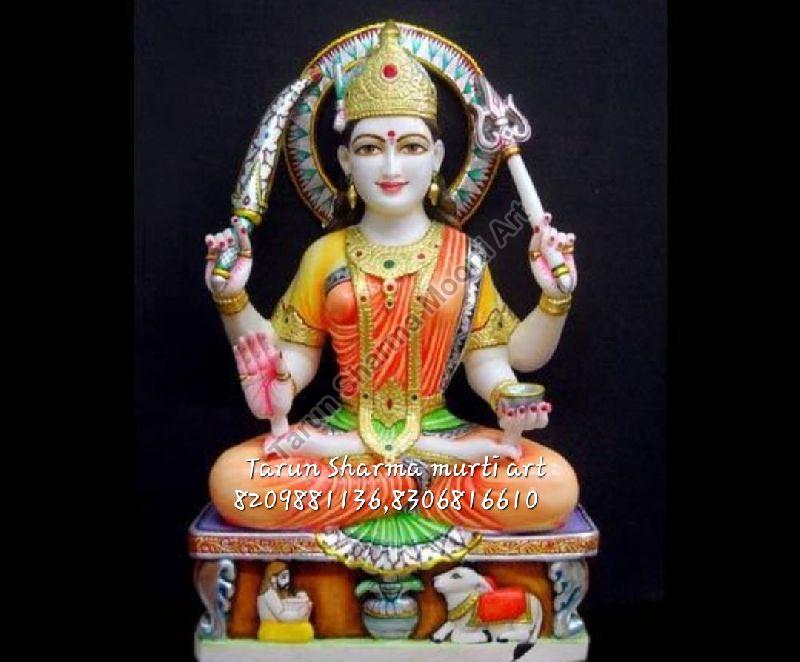 Marble Santoshi Maa Statue, for Temple, Interior Decor, Office, Home, Gifting, Packaging Type : Thermocol Box